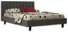 Bed Brad- Wood King Size Bed Cot Bed Furniture Upholstered Double Bed for Bedroom Living Room Home Upholstered Cushioned Headboard for Bedroom Furneez