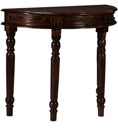 Console Table Ibex- Sheesham Wood Half Round Console Table for Living Room | Wooden Side Table | Honey Finish Furneez