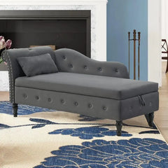 Couch Cart- Tufted Chaise Lounge Divan Couch Settee Living Room Sofa Bedroom with Storage Box Furneez