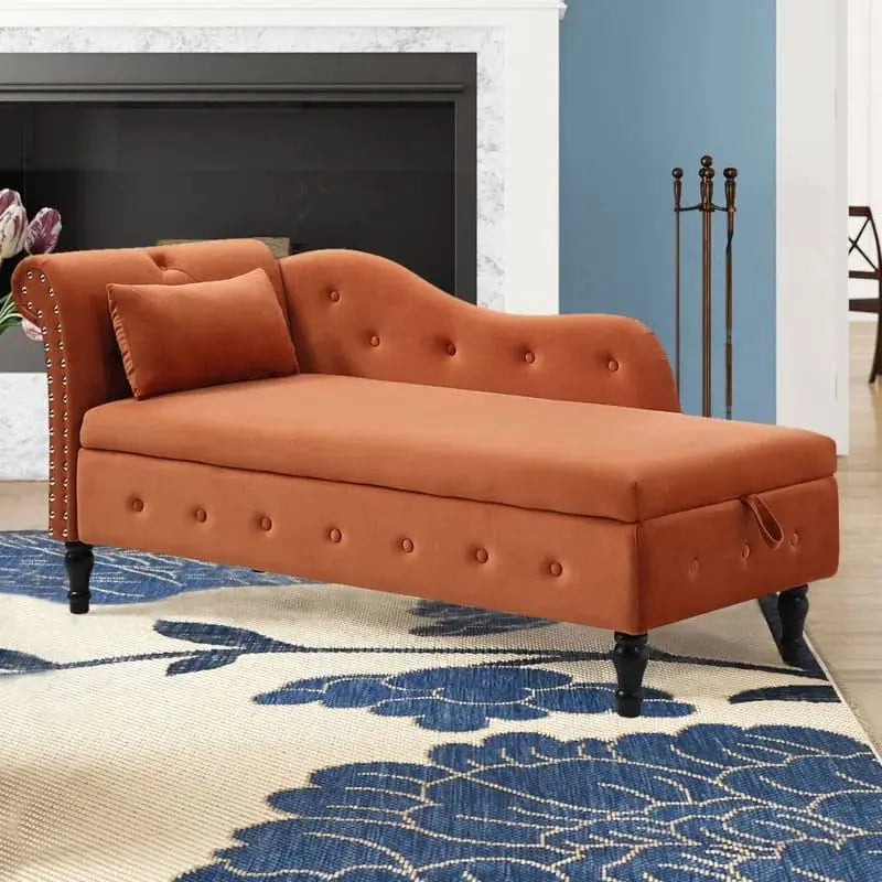 Couch Cart- Tufted Chaise Lounge Divan Couch Settee Living Room Sofa Bedroom with Storage Box Furneez