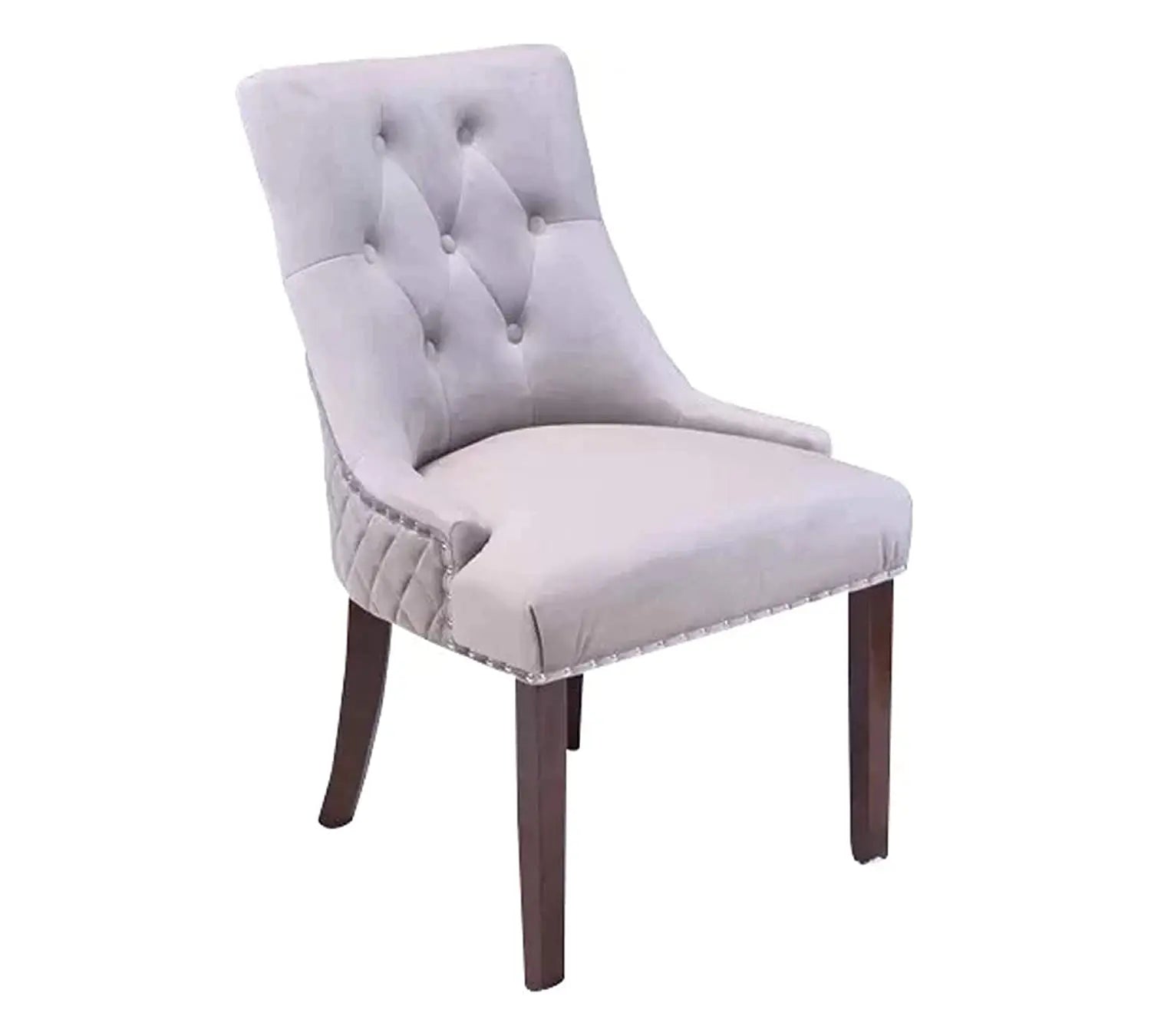 Dining Chair Beck- Wooden Dining Chair Handmade Button Tufted Teak Wood Wingback Chairs , Chair for Office Table Dining Room Furniture with Cushions Furneez