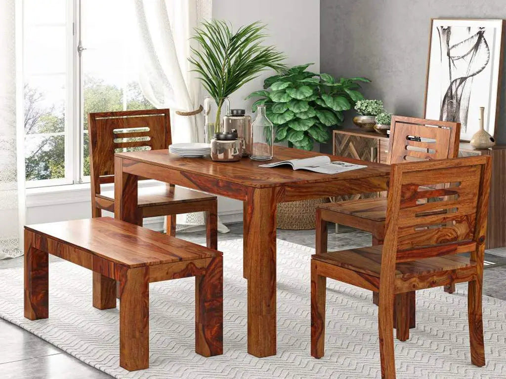 Dining Dole -Wooden 4 Seater Dining Table Sets For Home Kitchen Modern Dining Room Furniture Furneez