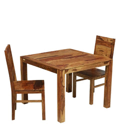 Dining Set Noon- Wooden Dining Table 2 Seater | Two Seater Dinning Table with 2 Chairs for Home | Dining Room Sets for Restraunts | Sheesham Wood, Rustic Teak Finish Furneez
