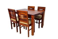 Dining Set Sigh- Solid Sheesham Wood Dining Table 4 Seater | Wooden Dining Set 4 Seater | Dining Table Set with 4 Chairs | Honey Finish Furneez