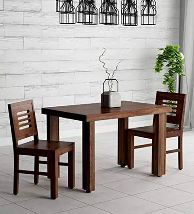 Dining set Monk - Wooden Dining Table 2 Seater | Two Seater Dinning Table with 2 Chairs for Home | Dining Room Sets for Restraunts | Sheesham Wood, Walnut BrownWalnut Brown Furneez