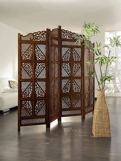 Partition Pipy- Wooden Freestanding 4 Panel Room Partition & Room Divider for Living Room/ Office Decorative Screen Partition Divider Furneez