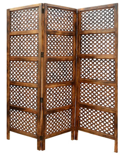 Partition Zest- Wooden Partition Screen Separator || Room Divider Traditional Handicrafts Antique for Living Room, Bedroom, Office and Restaurant (Brown) Furneez