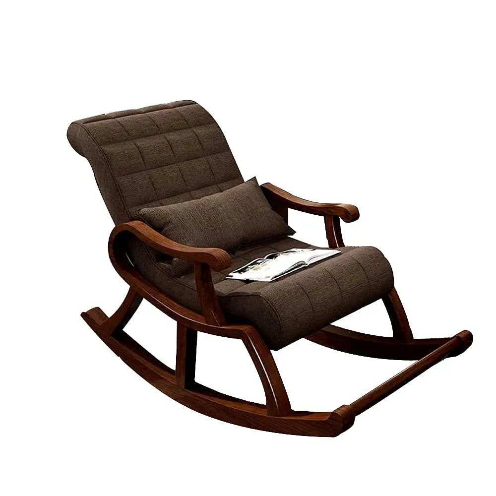 Rocking chair Vamp- Wooden Traditional Rocking Tropical Comfortable and Simple Designed Rocking Chair | Colonial Modern Appearance Easy Rolling Chair for Parents Furneez