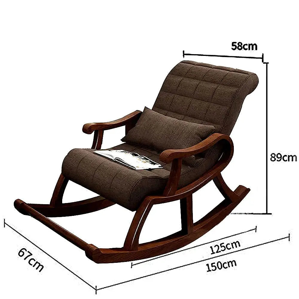 Rocking chair Vamp- Wooden Traditional Rocking Tropical Comfortable and Simple Designed Rocking Chair | Colonial Modern Appearance Easy Rolling Chair for Parents Furneez