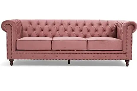 Sofa Alto - Modern & Luxury 1/2/3 Seater Sectional Sofa, Rolled Arm in Velvet Classic Chesterfield Sofa Set | for Home & Living Room & Office Furneez
