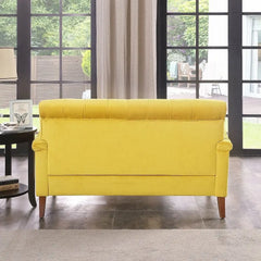 Sofa Chex- 3 Seater Teak Wood Chesterfield Modern Velvet Sofa Furniture for Living Room Guest Room Hotels Furneez