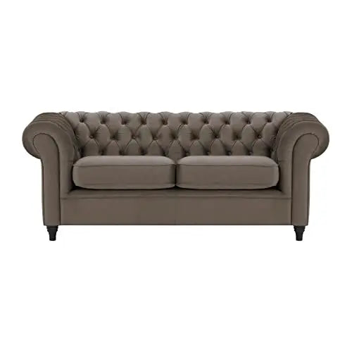 Sofa Cozy- Wooden Rolled Arm Leatherette Modern Chesterfield Sofa Couch Chaise Lounge Sectional Sofa Furneez