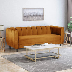 Sofa Mazy- Meridian Fabric 3 Seater Chesterfield Sofa Chaise Lounge Sectional Wooden Sofa for Living Room Bedroom Office Furneez