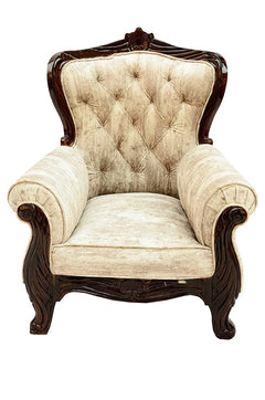 Sofa Seme- Wooden Modern Carving Handmade Sofa set 5 Seater for Living room & Home- Natural Brown Finish (3+1+1), Furneez