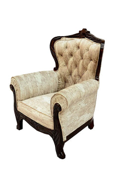 Sofa Seme- Wooden Modern Carving Handmade Sofa set 5 Seater for Living room & Home- Natural Brown Finish (3+1+1), Furneez