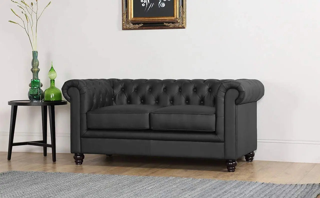 Sofa Sera- Wooden Classic 3+2=5 Seater Luxury Chesterfield Sofa in latherrate for Home Living Room & Office Furneez
