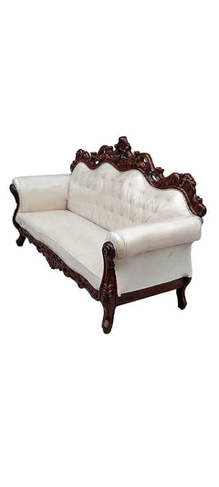 Sofa Vert- Wooden 3 + 1 +1 Seater Sofa Set for Home & Office- Traditional Wood Carving Work Sofa 5 Seater Furneez