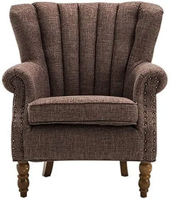 Wooden High Density Foam Wing Chair Arm Chair Wing Chair for Living Room Arm Rest Chair Single Sofa Cushioned Lounge Chair Furneez