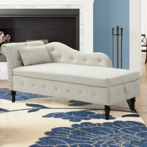 Couch FNZ15- Tufted Chaise Lounge Divan Couch Settee Living Room Sofa Bedroom with Storage Box