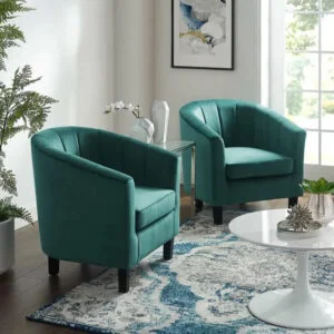 Arm Chair FNZ01- Wooden Sofa Chair Upholstered Arm for Living Room High Back Wing Chair Cushioned Lounge Chair Single Seater (Set of 2)